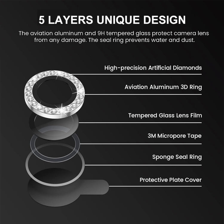 For iPhone 14 Pro / 14 Pro Max ENKAY AR Anti-reflection Individual Diamond Ring Camera Lens Glass Full Film(Colorful) - iPhone 14 Pro Tempered Glass by ENKAY | Online Shopping UK | buy2fix