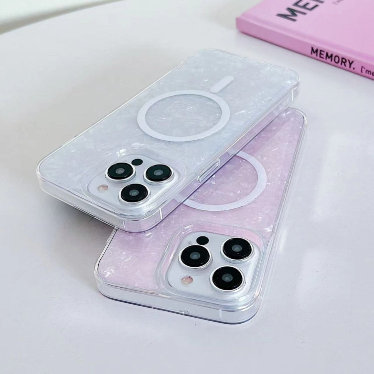 For iPhone 15 / 13 / 14 Shell Texture MagSafe TPU Phone Case(White) - iPhone 14 Cases by buy2fix | Online Shopping UK | buy2fix