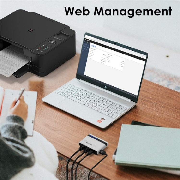 WAVLINK NU516U1 USB2.0 Wireless Printer Server With 10 / 100Mbps LAN / Bridge WiFi(US Plug) - Printer Accessories by WAVLINK | Online Shopping UK | buy2fix