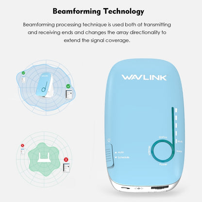 WAVLINK WS-WN576A2 AC750 Household WiFi Router Network Extender Dual Band Wireless Repeater, Plug:US Plug - Wireless Routers by WAVLINK | Online Shopping UK | buy2fix