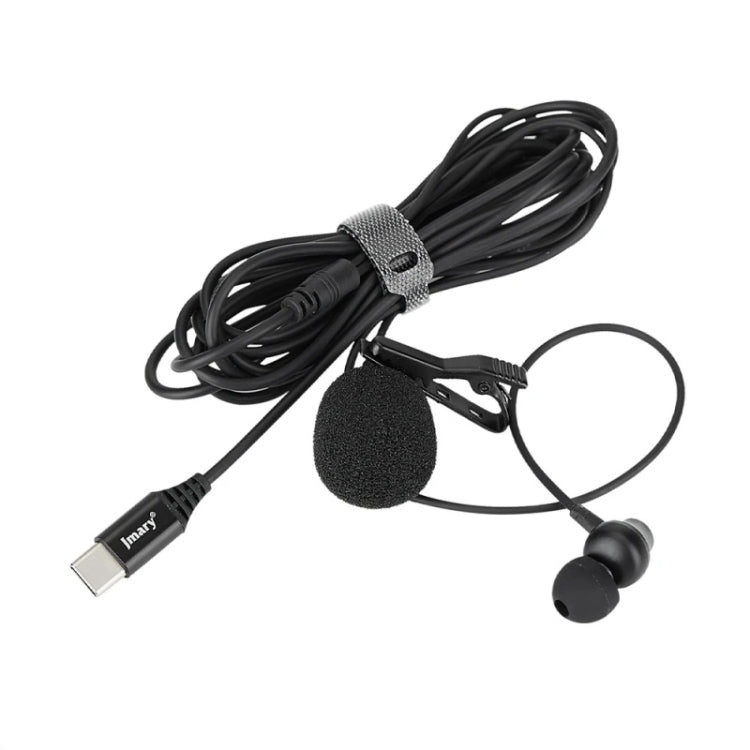 JMARY MC-R6 Lavalier Type-C Port Wired Microphone With In-ear Earphone, Length: 3m - Microphone by Jmary | Online Shopping UK | buy2fix