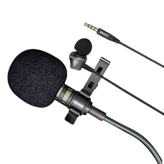 JMARY MC-R5 Lavalier 3.5mm Port Wired Microphone With Sound Monitoring Earphone, Length: 3m - Microphone by Jmary | Online Shopping UK | buy2fix