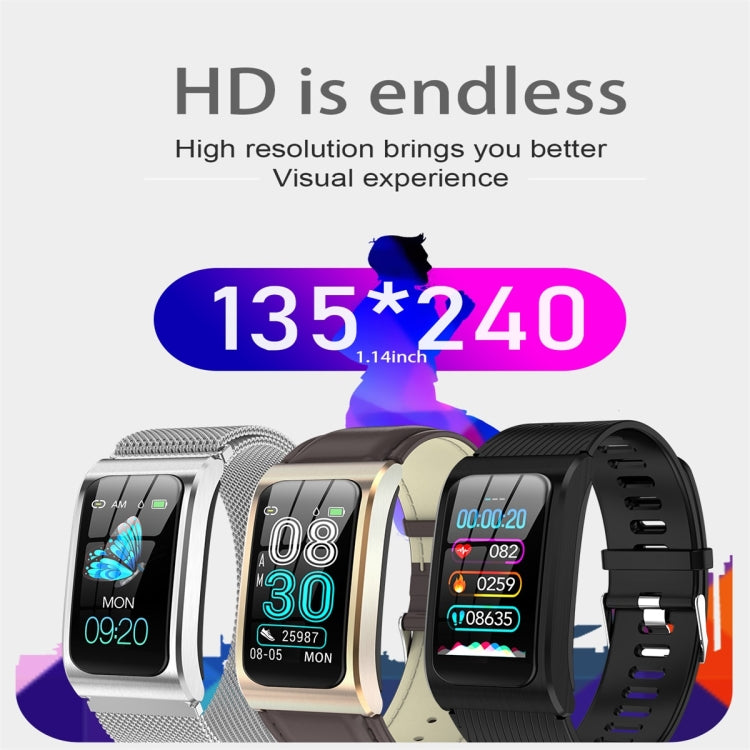 AK12 1.14 inch IPS Color Screen Smart Watch IP68 Waterproof,Metal Watchband,Support Call Reminder /Heart Rate Monitoring/Blood Pressure Monitoring/Sleep Monitoring/Predict Menstrual Cycle Intelligently(Black) - Smart Wear by buy2fix | Online Shopping UK | buy2fix