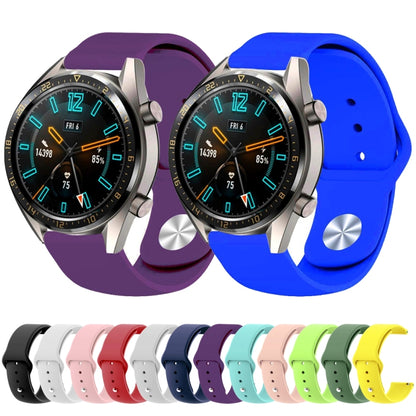 22mm For Huawei Watch GT2e GT2 46mm Monochrome Silicone Reverse Buckle Strap(Purple) - Smart Wear by buy2fix | Online Shopping UK | buy2fix