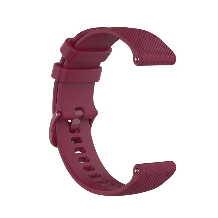 For Garmin Vivoactive 4 22mm Silicone Watch Band(Wine Red) - Smart Wear by buy2fix | Online Shopping UK | buy2fix