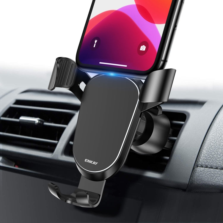 ENKAY ENK-CM101 Automatic Induction Gravity Car Mount Rotation Car Air Vent Mount Phone Holder(Black) - Car Holders by ENKAY | Online Shopping UK | buy2fix