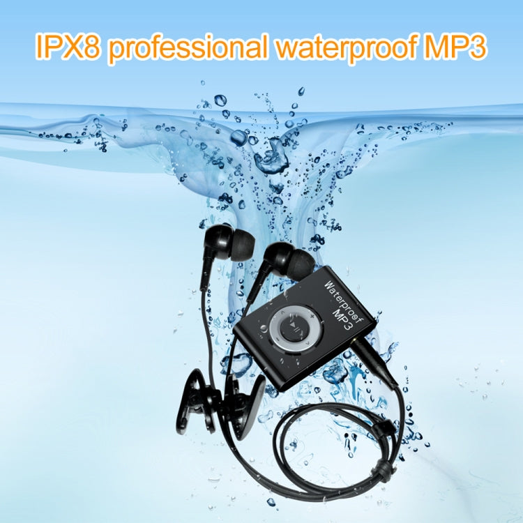 C26 IPX8 Waterproof Swimming Diving Sports MP3 Music Player with Clip & Earphone, Support FM, Memory:8GB(Blue) - Consumer Electronics by buy2fix | Online Shopping UK | buy2fix