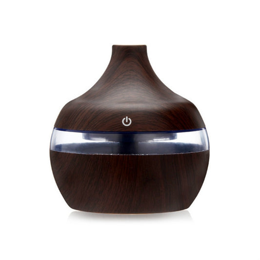 300ML Waterdrop Shape USB Wood Grain Aromatherapy Air Purifier Mute Humidifier, Color: Deep Wood Grain - Home & Garden by buy2fix | Online Shopping UK | buy2fix