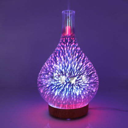 STB-XB10 3D Fireworks 7 Colors LED Night Light Air Humidifier Aroma Essential Oil Diffuser Mist Maker, Plug Type:EU Plug(Light Wood Grain) - Home & Garden by buy2fix | Online Shopping UK | buy2fix