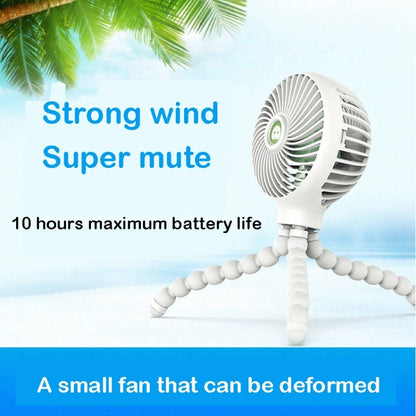 Octopus Deformed Cartoon Folding USB Rechargeable Mini Handheld Fan(White) - Consumer Electronics by buy2fix | Online Shopping UK | buy2fix