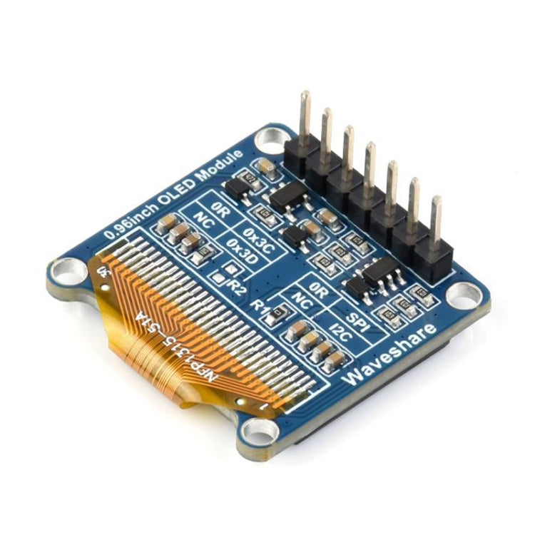 Waveshare 0.96 inch OLED Display Module, 128×64 Resolution, SPI / I2C Communication(C Yellow Blue) - Consumer Electronics by Waveshare | Online Shopping UK | buy2fix