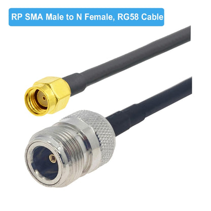 RP-SMA Male to N Female RG58 Coaxial Adapter Cable, Cable Length:0.5m - Connectors by buy2fix | Online Shopping UK | buy2fix