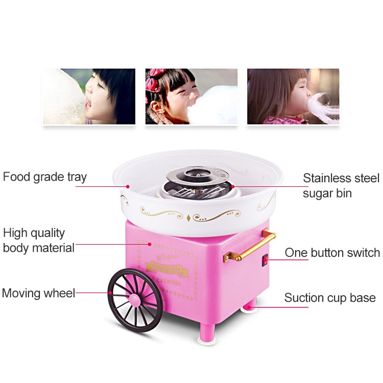 Retro Trolley Mini Cotton Candy Machine, Specification:U.S. Regulations 110 V(Pink) - Home & Garden by buy2fix | Online Shopping UK | buy2fix