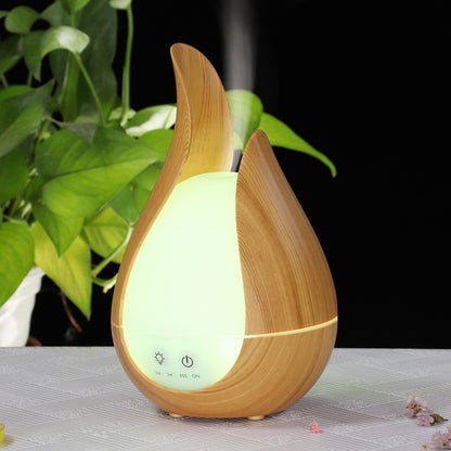 200ml Ultrasound Air Humidifier Aroma Essential Oil Diffuser 7 Colors LED Night Light Cool Mist Maker, Plug Type: UK  Plug(Light Wood Base) - Home & Garden by buy2fix | Online Shopping UK | buy2fix