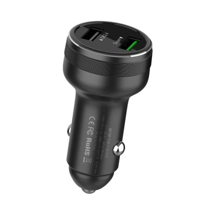 QIAKEY GX739 Dual USB Fast Charge Car Charger(Black) - Car Charger by QIAKEY | Online Shopping UK | buy2fix