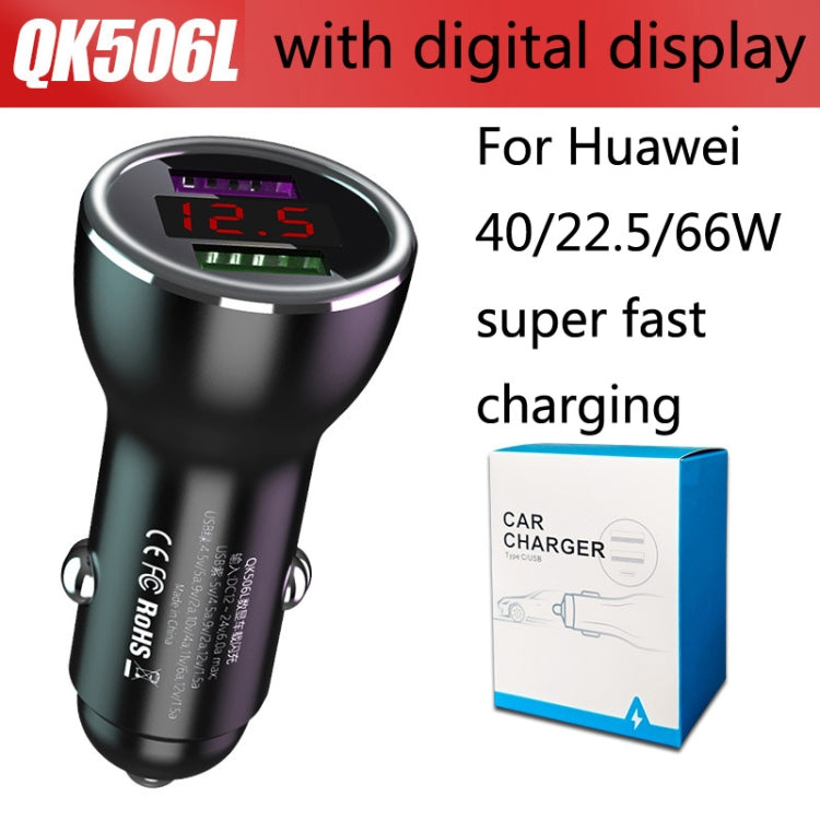 QIAKEY QK506L Dual Ports Fast Charge Car Charger(Black) - Car Charger by QIAKEY | Online Shopping UK | buy2fix