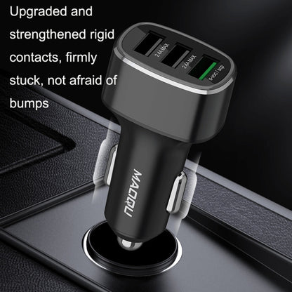 QIAKEY GT680 3 USB Ports Fast Charge Car Charger(Gray) - In Car by QIAKEY | Online Shopping UK | buy2fix