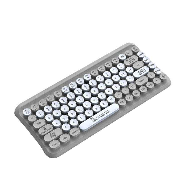 LANGTU LT700 85 Keys Wired Film Silent Punk Keyboard, Cable Length: 1.5m(Milk Tea Gray) - Wired Keyboard by LANGTU | Online Shopping UK | buy2fix