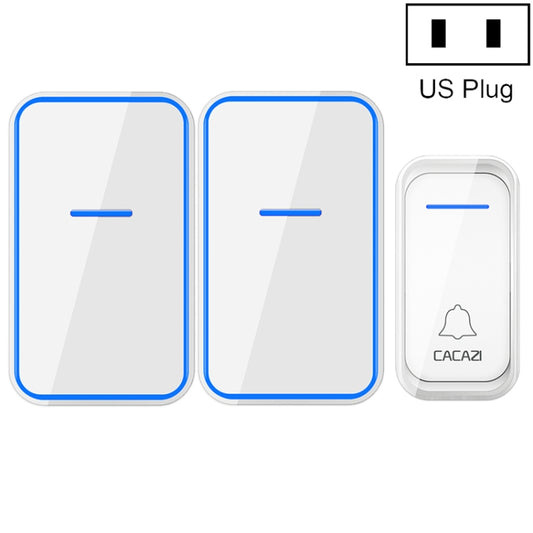 CACAZI A68-2 One to Two Wireless Remote Control Electronic Doorbell Home Smart Digital Wireless Doorbell, Style:US Plug(White) - Security by CACAZI | Online Shopping UK | buy2fix