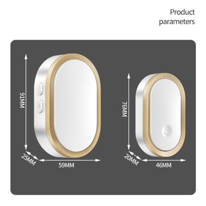 CACAZI A99 Home Smart Remote Control Doorbell Elderly Pager, Style:US Plug(Golden) - Security by CACAZI | Online Shopping UK | buy2fix