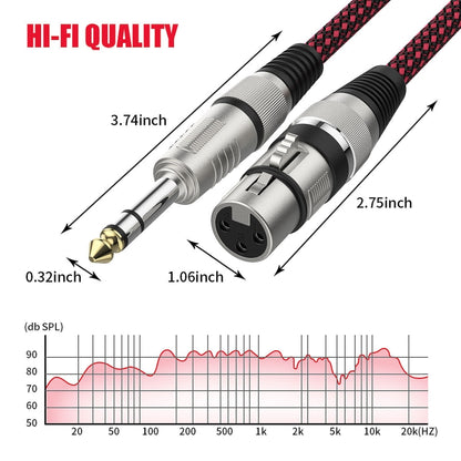 10m Red and Black Net TRS 6.35mm Male To Caron Female Microphone XLR Balance Cable -  by buy2fix | Online Shopping UK | buy2fix