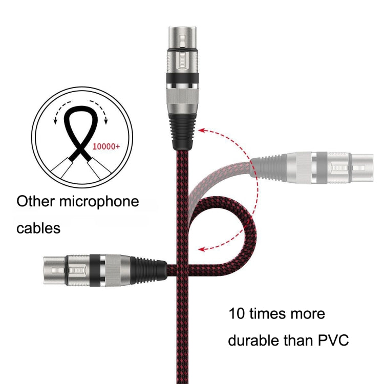 10m Red and Black Net TRS 6.35mm Male To Caron Female Microphone XLR Balance Cable -  by buy2fix | Online Shopping UK | buy2fix