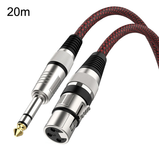 20m Red and Black Net TRS 6.35mm Male To Caron Female Microphone XLR Balance Cable -  by buy2fix | Online Shopping UK | buy2fix