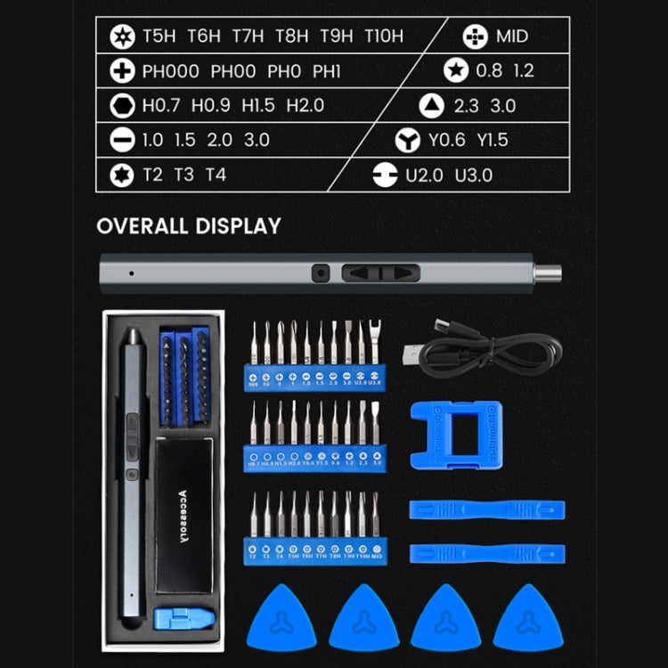 36 In 1 Rechargeable Mini Electric Screwdriver Set With 3LED Lighting(Red) - Repair & Spare Parts by buy2fix | Online Shopping UK | buy2fix