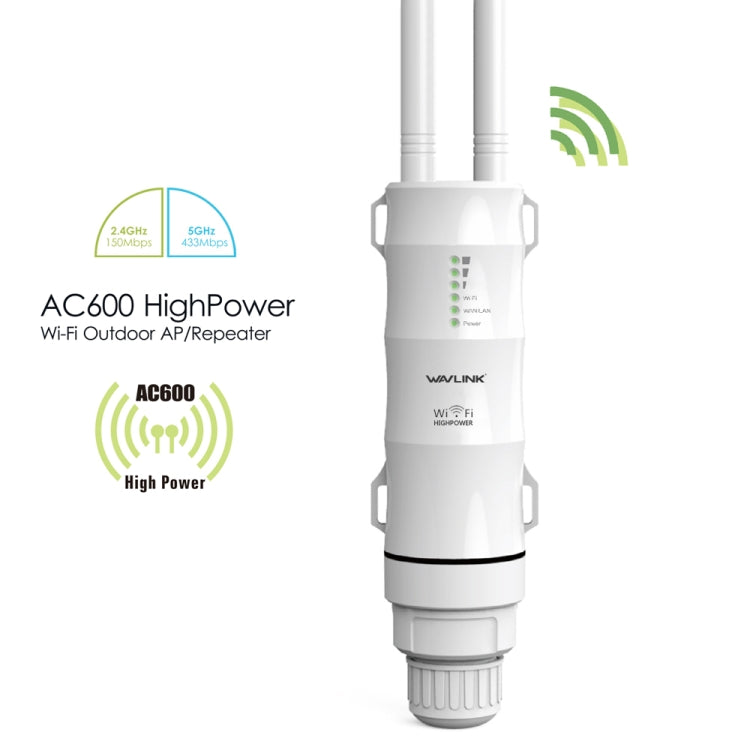 WAVLINK AC600 AP 2.4G/5G Dual Frequency Outdoor High Power Repeater, Pulg Type:UK Plug - Wireless Routers by WAVLINK | Online Shopping UK | buy2fix