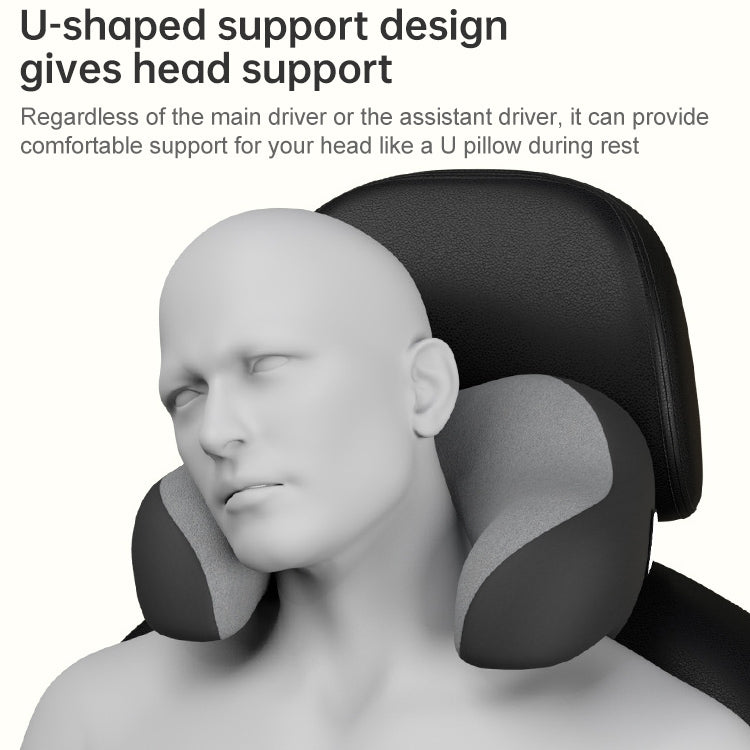 U-shaped Car Headrest Car Memory Foam Neck Pillow(Apricot Grey) - Seat Accessories by buy2fix | Online Shopping UK | buy2fix