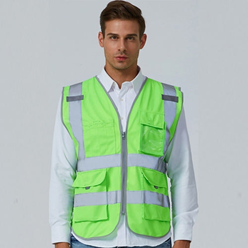 Multi-pockets Safety Vest Reflective Workwear Clothing, Size:M-Chest 112cm(Green) - Reflective Safety Clothing by buy2fix | Online Shopping UK | buy2fix