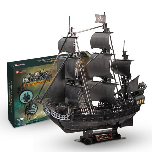 Queens Revenge Wood Model Ship Kit 31 inch Children 3D Puzzle Toy Difficult Assembly Paper Model - Model Toys by buy2fix | Online Shopping UK | buy2fix