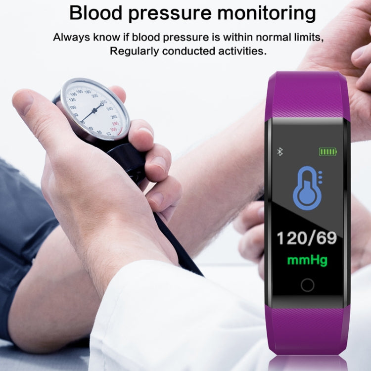 ID115 Plus Smart Bracelet Fitness Heart Rate Monitor Blood Pressure Pedometer Health Running Sports SmartWatch for IOS Android(purple) - Smart Wear by buy2fix | Online Shopping UK | buy2fix