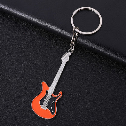 2 PCS Creative Guitar Keychain Metal Musical Instrument Pendant(Orange) - Key Rings by buy2fix | Online Shopping UK | buy2fix