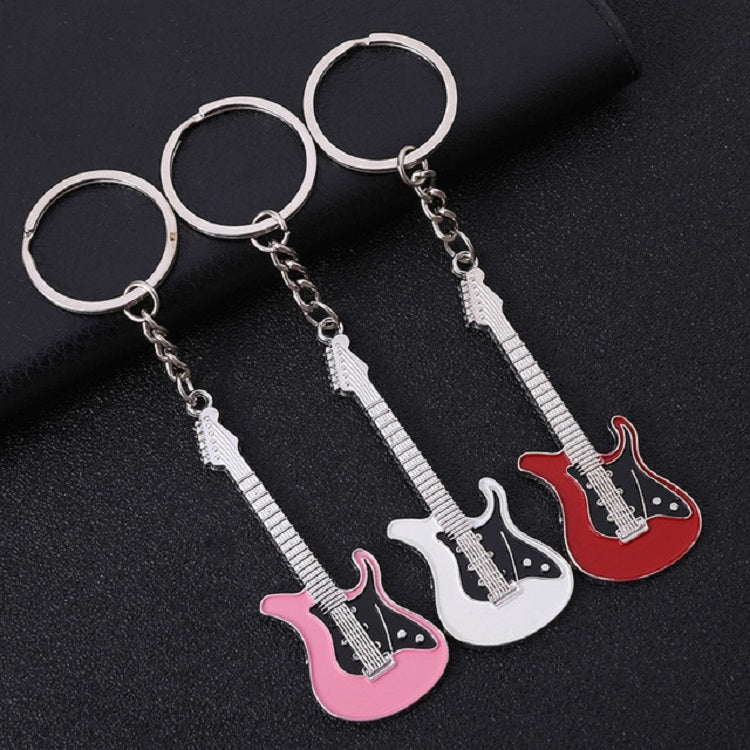 2 PCS Creative Guitar Keychain Metal Musical Instrument Pendant(Orange) - Key Rings by buy2fix | Online Shopping UK | buy2fix