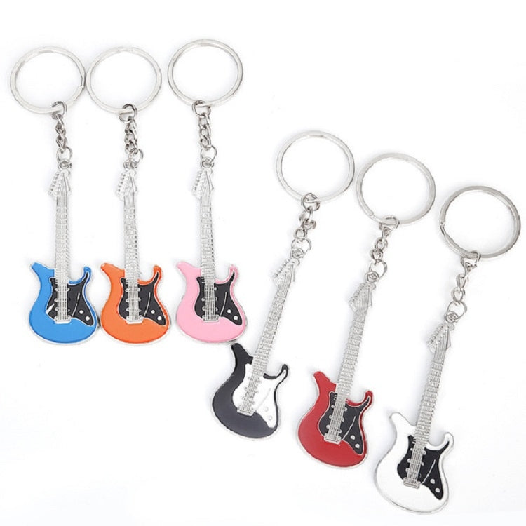 2 PCS Creative Guitar Keychain Metal Musical Instrument Pendant(Orange) - Key Rings by buy2fix | Online Shopping UK | buy2fix