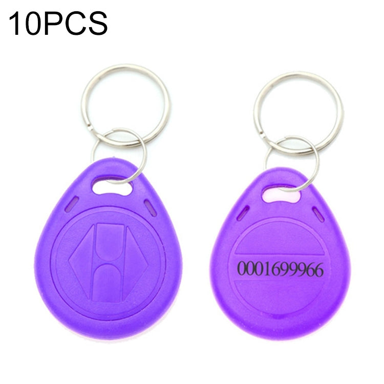 10 PCS 125KHz TK/EM4100 Proximity ID Card Chip Keychain Key Ring(Purple) - Security by buy2fix | Online Shopping UK | buy2fix