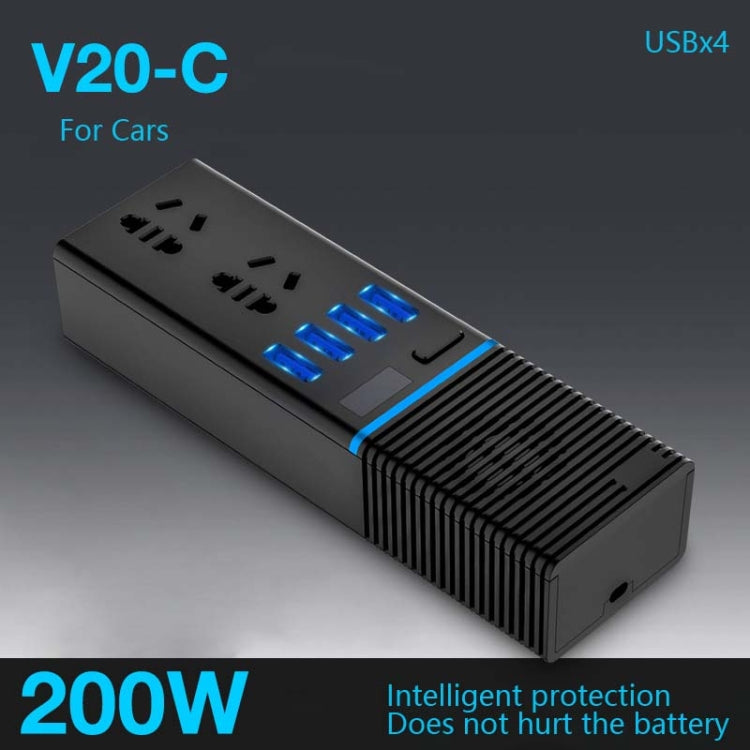 Car Inverter 12v/24v To 220v Household Power Converter Multi-Function Car Socket, Specification:V20-C For Cars - Others by buy2fix | Online Shopping UK | buy2fix