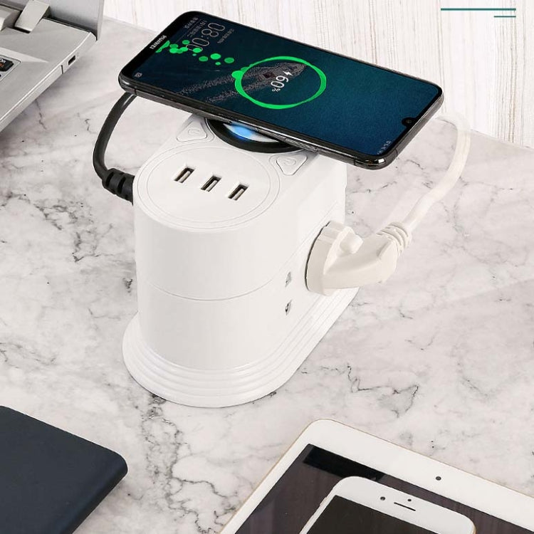 Mobile Phone Wireless Charging Socket Creative Smart USB Power Strip Multi-Function Desktop Vertical Power Strip, CN Plug, Specification: 1.8 Meters, Style:3 Layer(Black) - Consumer Electronics by buy2fix | Online Shopping UK | buy2fix