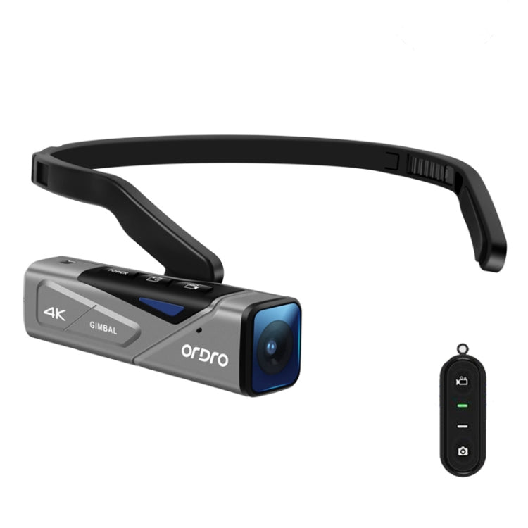 ORDRO EP7 4K Head-Mounted  Auto Focus Live Video Smart Sports Camera, Style:With Remote Control(Silver Black) - DJI & GoPro Accessories by buy2fix | Online Shopping UK | buy2fix