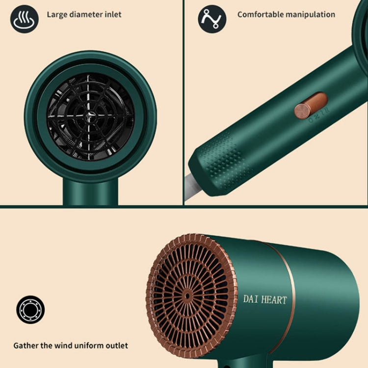 DAI HEART BG-F01 Home Dormitory Silent Negative Ion Hair Dryer, CN Plug( Emerald Green) - Hair Dryers & Accessories by DAI HEART | Online Shopping UK | buy2fix