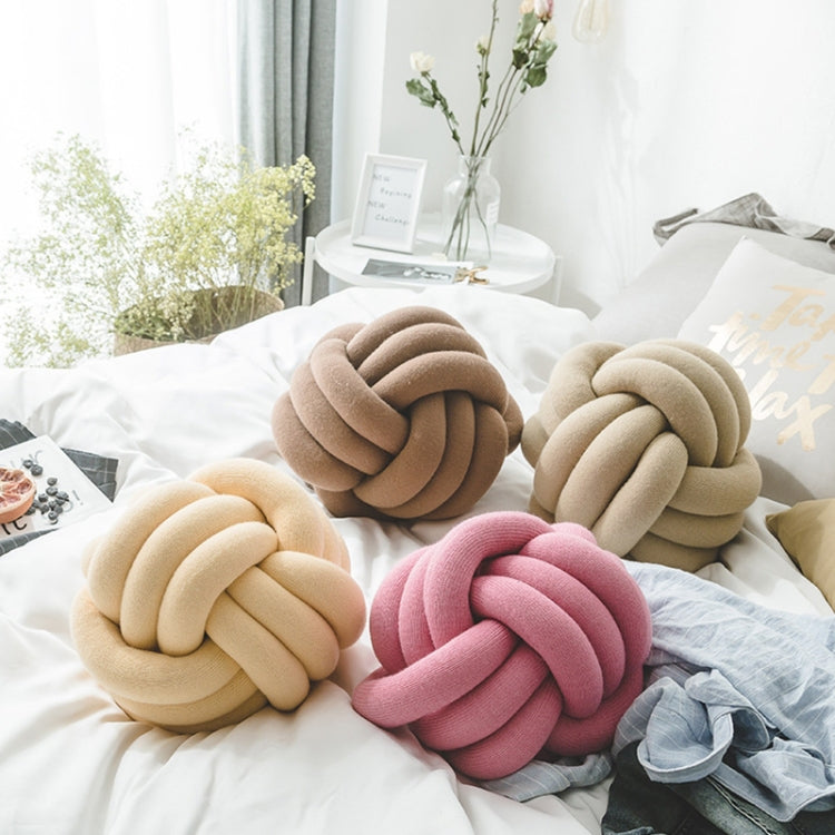 Hand-Made Knotted Ball Pillow, Size: Diameter: 25~30cm(Camel Grey) - Cushions & Pillows by buy2fix | Online Shopping UK | buy2fix