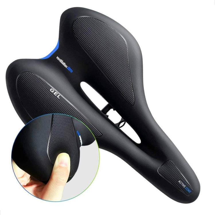 Silicone Bicycle Seat GEL Mountain Bike Saddle Bicycle Seat Saddle(Black Blue) - Outdoor & Sports by buy2fix | Online Shopping UK | buy2fix