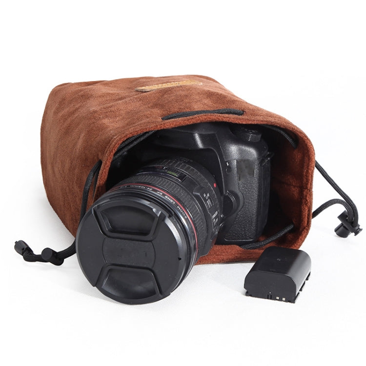 S.C.COTTON Liner Shockproof Digital Protection Portable SLR Lens Bag Micro Single Camera Bag Square Khaki M - Camera Accessories by S.C.COTTON | Online Shopping UK | buy2fix