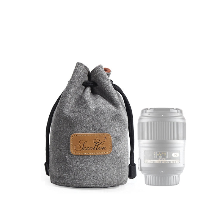 S.C.COTTON Liner Shockproof Digital Protection Portable SLR Lens Bag Micro Single Camera Bag Round Gray S - Camera Accessories by S.C.COTTON | Online Shopping UK | buy2fix