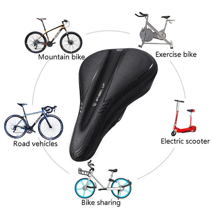 Wheel Up Bicycle Silicone Cushion Cover Mountain Bike Thickening GEL Saddle Cover Riding Equipment(Small) - Outdoor & Sports by Wheel UP | Online Shopping UK | buy2fix