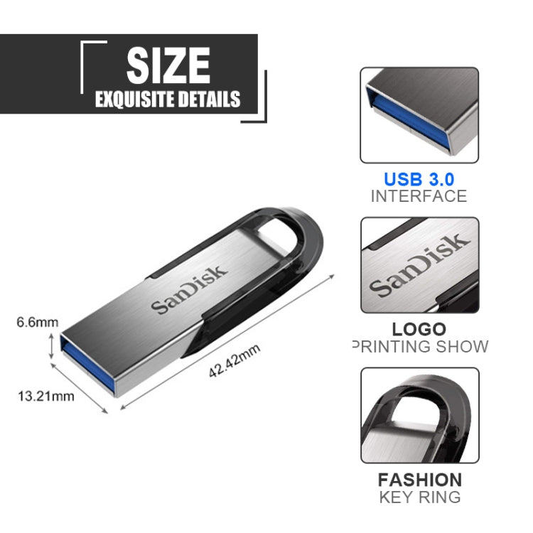 SanDisk CZ73 USB 3.0 High Speed Metal U Disk, Capacity: 64GB(Black) - USB Flash Drives by SanDisk | Online Shopping UK | buy2fix