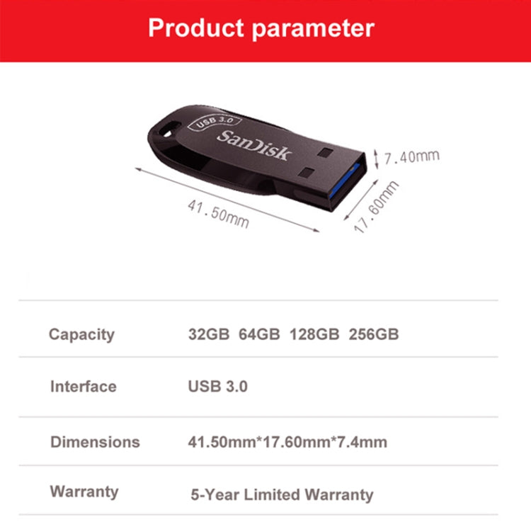 SanDisk CZ410 USB 3.0 High Speed Mini Encrypted U Disk, Capacity: 64GB - USB Flash Drives by SanDisk | Online Shopping UK | buy2fix