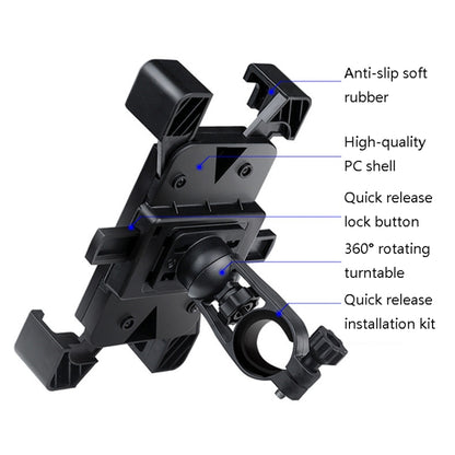 WHEEL UP Bicycle Automatic Bracket Motorcycle Mobile Phone Bicycle Navigation Rack(Upgrade-handlebar) - Holder by WHEEL UP | Online Shopping UK | buy2fix