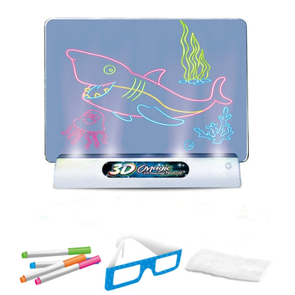 3D Fluorescent Drawing Board Magic Luminous Three-Dimensional Writing Board Graffiti Board Lighting Puzzle Children Drawing Board,Style: Large Drawing Board (Space Version) -  by buy2fix | Online Shopping UK | buy2fix